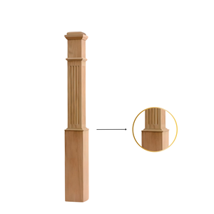 Caja de roble blanco sólido 4091F Newel con detalle estriado Precio competitivo Característica ajustable Piezas de escalera personalizadas de EFS Thanh Nghia - Product Image 3