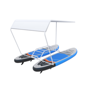 Bateau de pêche gonflable portable à catamaran, haute stabilité, <span class=keywords><strong>coque</strong></span> tunnel, ponton avec pont pneumatique Drop Stitch, auvent solaire pour lac et rivière - Product Image 6