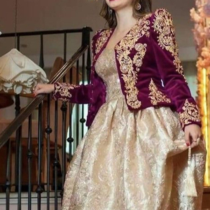 BEAUTIFUL--JACKET ON VELVET--FABRIC WITH EMBELLISH OF BEAUTIFUL CRYSTAL BEADS,PEARLS,GLASS STONE WORK FOR PARTY-WEAR@2022 - Product Image 1