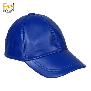 Wholesale Price New Fashion Blue Genuine Leather Caps For Custom Pattern Style Men's Classic Baseball Caps - Product Image 1