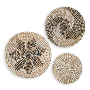 Suspension murale en herbe de mer tissée à la main, style luxueux pour la décoration du salon, art mural en herbe de mer naturelle - Product Image 1