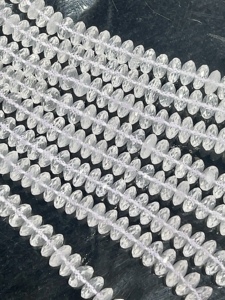 Cuarzo de hielo natural corte alemán 7-8mm cuentas de disco Rondelle cuentas de piedra de hebra de 14 pulgadas para suministros de fabricación de joyas - Product Image 2