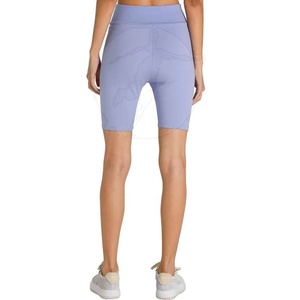 Pantalones cortos de gimnasio de poliéster de secado rápido de cintura alta para mujer Pantalones cortos de compresión transpirables para correr - Product Image 4
