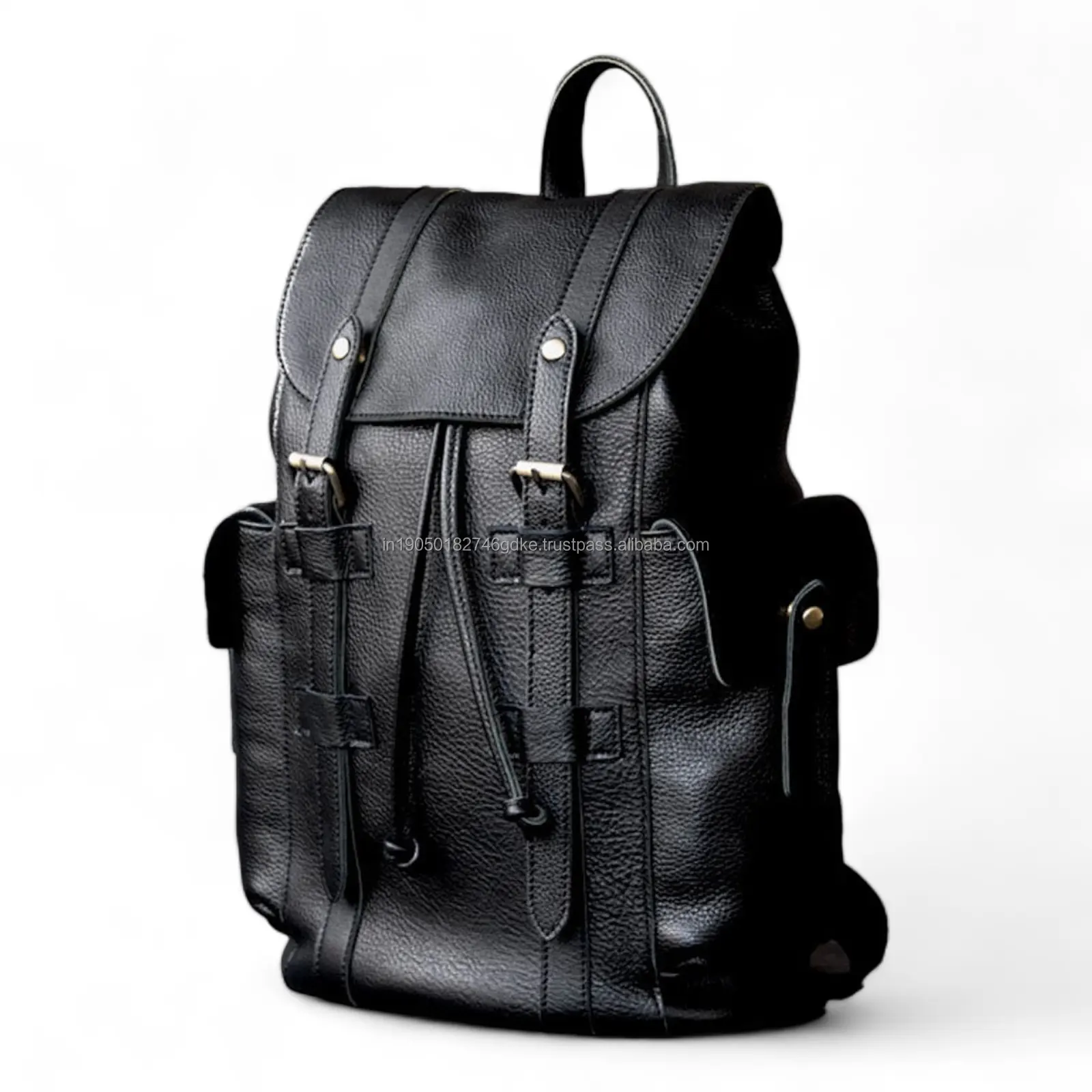 ALBORZ 정품 가죽 블랙 백팩 가방 학교 및 대학 하룻밤 여행 캠핑 빈티지 디자인 인기있는 배낭 가방