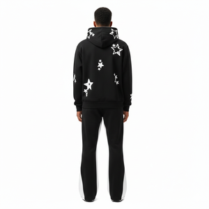Ensemble sweat-shirt et pantalon de survêtement pour homme, streetwear personnalisé, imprimé par transfert thermique vintage, respirant, tricoté, décontracté, automne, 2 pièces - Product Image 3