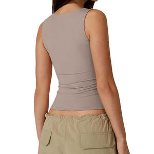 เสื้อสายเดี่ยวผ้าสแปนเด็กซ์ถักที่ใส่สบาย - Product Image 4