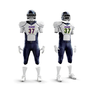 Uniforme de football américain grande taille à séchage rapide et respirant, couleur personnalisée, imprimé par transfert thermique, 100 % polyester, sans manches, vente en gros - Product Image 1