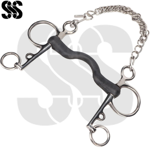 Bocado de Acero Inoxidable Resistente y Ligero, Tipo Pelham, con Cadena de Control de Doble Acción, 5 Pulgadas, Estándar para Caballos - Product Image 4