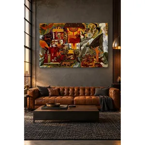 Impression sur toile de fresque d'Amérique pré-columbienne de Fida Diego Rivera - Product Image 1