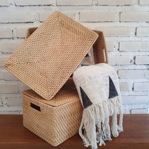 Boîte en rotin avec couvercle, boîte de rangement artisanale, écologique, naturelle, décoration intérieure et extérieure, vente en gros du Vietnam - Product Image 2