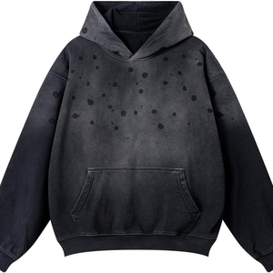 <b>Mens</b> Vintage <b>Black</b> Oversized Hoodie with Splatter Effect Best Quality Hoodie With Reasonable Price Modern Streetwear - Product Image 1