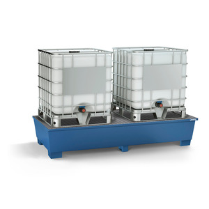 Vasca di contenimento in acciaio per 2 IBC da 1000 litri, 2200 x 1300 x 590 mm - Product Image 2