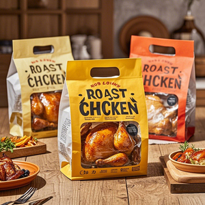 Custom Stand up Zipper Laminated Plastic Pouch Food Grade Deli Packaging <b>Bag</b> with Window for <b>Roast</b> Chicken Frozen Food Milk - Product Image 3
