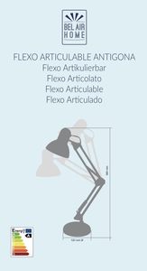 Antigona - Vintage <b>Retro</b> Articulated LED <b>Desk</b> Lamp | Adjustable Anti-Glare <b>Desk</b> Lamp for Study and Reading | White, Metal - Product Image 5