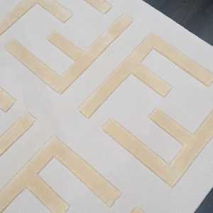 พรมทรงเรขาคณิตสีเบจที่ทันสมัย | พรมปูพื้นสไตล์มินิมอลลิสต์หรูหราพร้อมลายนูน | ห้องนั่งเล่นร่วมสมัยตกแต่งห้องนอน - Product Image 2