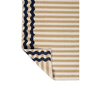 Alfombras de Lana Tejidas Planas Doradas Alhambra con Rayas para Uso Doméstico-ADWL-13291 - Product Image 5