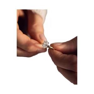 แหวนหมั้นเพชรโมอิส925เงินสเตอลิงสีขาวรูปไข่แหวนออกแบบได้ตามที่ต้องการ - Product Image 3