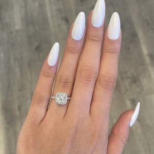 แหวนหมั้นเพชรโมอิสสีทอง14K รูปวงแหวนแต่งงานแหวนฮาโลหรูหรา - Product Image 4