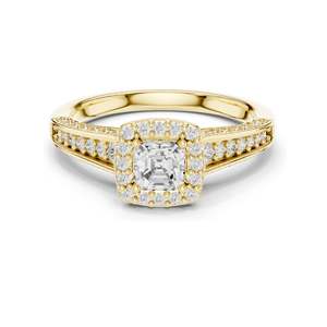 Bague de fiançailles pour femme avec diamant de laboratoire taille Asscher 1,19 carat, pureté VVS-VS EF, en or 18 carats, 14 carats, 10 carats et argent 925, rose - Product Image 3