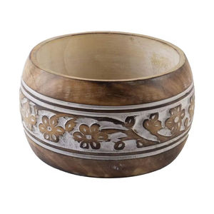 Bol en bois de mangue en forme de coeur Meilleure vente Cadeau en bois de collection fonctionnel servant des bonbons Autres bougeoirs Pots de bougie - Product Image 4