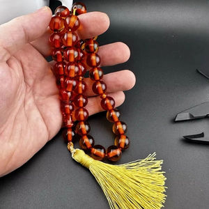 ลูกประคำอิสลามแบบทำมือสไตล์อินเดีย  ทำจากเรซิ่นรักษ์โลก  ปรับแต่งสีและรูปทรงได้  ประดับด้วยเทอร์ควอยซ์ธรรมชาติ - Product Image 1