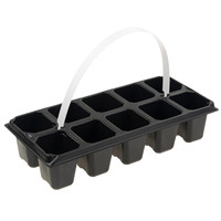 Plateaux de culture multi-compartiments à 10 alvéoles, pots de production rectangulaires avec trou de drainage, en plastique durable