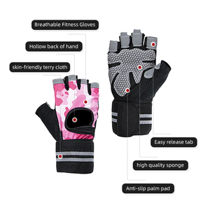 Gants de sport demi-doigts en maille respirante antidérapants avec sangle de poignet réglable pour la musculation unisexe et l'entraînement physique - Product Image 4