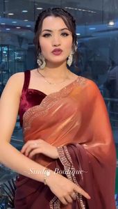Nouveau style de designer Rich Ramgoli Party Wear Saree avec panneau de diamant fait à la main WorkSaree Collection - Product Image 4