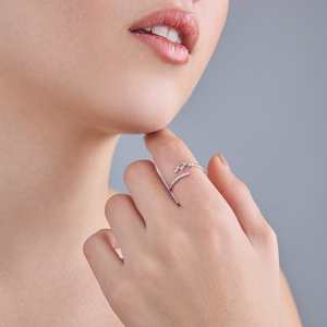 Bague Chevalière Tendance en Argent 92,5 Plaqué Or Rose et Rhodium, Style Incrusté, Référence 182918, Idéale pour un Cadeau - Product Image 2