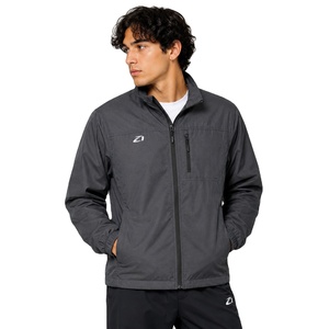 Hot Selling Custom <b>Lightweight</b> Utility Grey Nylon Windbreaker Men's <b>Jackets</b> Full Zip Stand Collar Outdoor Casual OEM Outerwear - Product Image 1