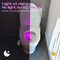 Lampe de nuit avec capteur de mouvement, rechargeable par USB, pour toilettes, étanche, avec projecteur
