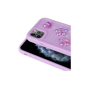 Coque en silicone brillant gaufré Netzy pour iPhone 11 Pro Max, silicone souple électroplaqué blanc pour filles, également compatible XR - Product Image 3