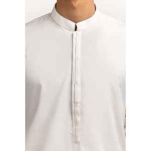 Conjunto de Kurta de Estilo Regular para Hombre, Color Blanco, con Tela Tejida Combinada, SK-S24-030 - Product Image 2
