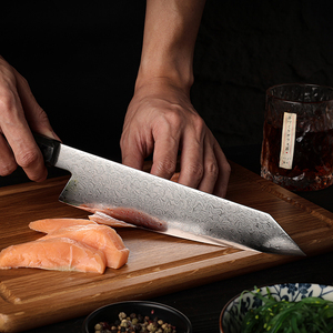 Venta al por mayor personalizado de alta calidad OEM ODM servicio hecho a mano de acero de Damasco con mango brillante cuchillo de Chef japonés venta superior cuchillo - Product Image 5