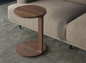 โต๊ะไม้สักด้านข้างทำจากไม้ทรงกลมดีไซน์เรียบง่ายทันสมัยห้องนั่งเล่นทำด้วยมือกะทัดรัดทนทานไร้กาลเวลา - Product Image 3