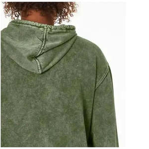 Taux raisonnable Hommes Vert Acid Wash Hoodies nouvelle mode de haute qualité Unisexe haut tendance avec le meilleur design Acid Wash sweats à capuche pour hommes - Product Image 6