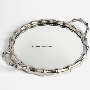 Bandeja de Servicio de Metal Color Dorado de la Mejor Calidad con un Impresionante Diseño en Forma de Flor y Asa Lateral para Decoración del Hogar y Uso en Eventos - Product Image 4