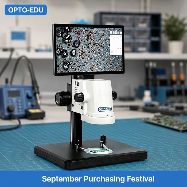 OPTO-EDU A36.3602 11.6" 110x 5MP Stereo LCD Digital Microscope with LED Illumination Full HD for Output