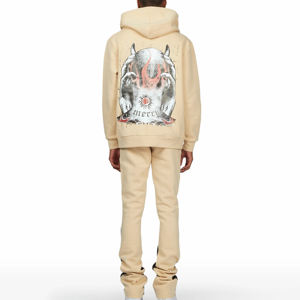 Chándal transpirable personalizado para hombre de primera calidad, nuevo diseño de algodón orgánico con impresión DTF, posición de logotipo frontal de Color sólido - Product Image 6