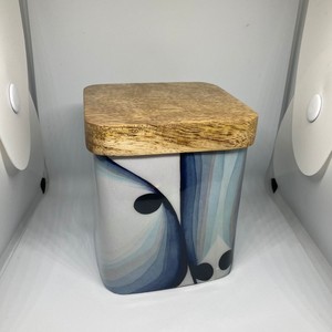 Household Wedding Used Customized Meta Unique Printed Design Luxury <b>Empty</b> Iron Candle <b>Jars</b> with Wooden Lid - Product Image 2