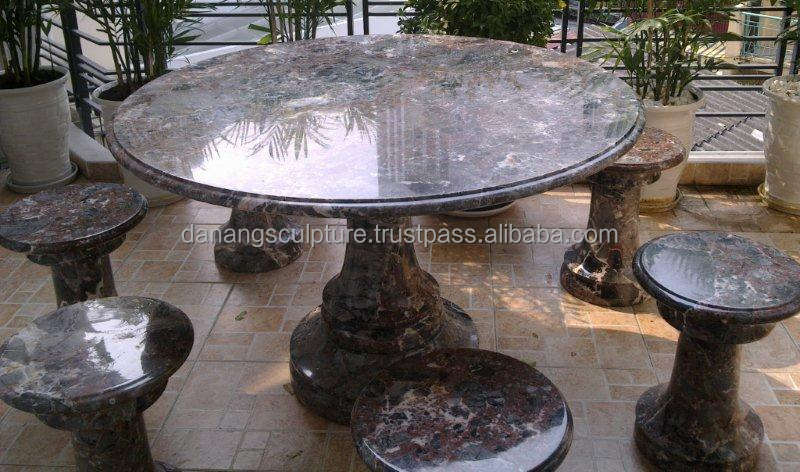 カスタム天然石ガーデンテーブルと椅子セットカスタマイズ可能な