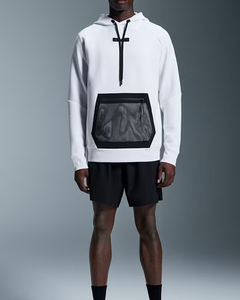 Sweat à capuche zippé blanc pour hommes, polyester doux, poches kangourou élégantes, cordons réglables, streetwear décontracté et confortable - Product Image 1