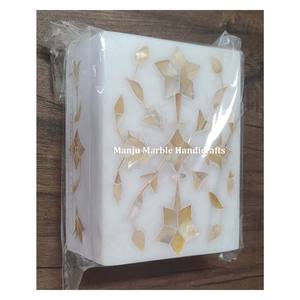 Boîte d'incrustation de marbre de produit de qualité supérieure d'emballage Standard de haute qualité avec travail d'incrustation personnalisé fabriqué à la main de nacre pour la décoration - Product Image 4