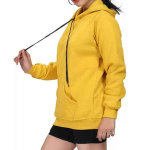 Pull-over à capuche pour femmes, vente en gros, couleur unie, Logo personnalisé, surdimensionné - Product Image 1