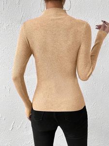 Camiseta Casual de Cuello Alto y Manga Larga, Tejido de Punto de Algodón y Elastano, Transpirable, de Secado Rápido y Antiarrugas - Product Image 3