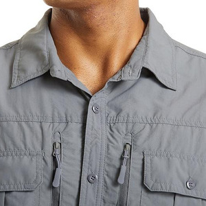 Camisas de senderismo al aire libre de manga larga de alta calidad para hombres Catton Cargo Work Shirt, camisa de pesca de secado rápido - Product Image 3