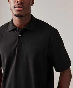 Venta al por mayor de calidad de Exportación personalizada Última marca Negro Regular Fit manga corta Piqué polos - Product Image 4