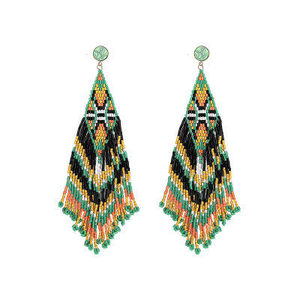 Boucles d'oreilles artisanales Artilady en perles de rocaille, longues, à pampilles, style indien, pour femmes - Product Image 3