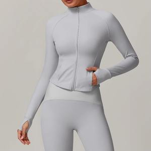 Wholesale Women Training <b>Jacket</b> Lightweight Stretch Fitness Top Zipper Up Sports <b>Jacket</b> Women Yoga Running <b>Workout</b> Wear - Product Image 4