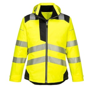 Veste de sécurité industrielle imperméable personnalisée pour hommes pour le travail d'hiver haute visibilité réfléchissante avec logo sur le devant - Product Image 3